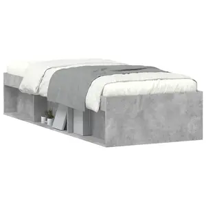 Berkfield Bed Frame Concrete Grey 75x190 cm Small Single