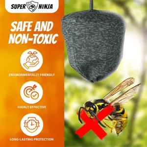 Waspinator Twin Pack - Wasp Repellent for Outdoor Areas, Decoy False Wasp Nests, Garden Wasp Deterrent - Artificial Wasp Nest