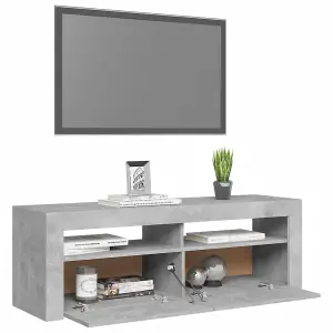 vidaXL TV Cabinet with LED Lights Concrete Grey 120x35x40 cm