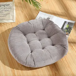 Grey 50cm Corduroy Tatami Round Seat Cushion Seat Pad