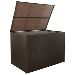 Berkfield Garden Storage Box Brown 150x100x100 cm Poly Rattan