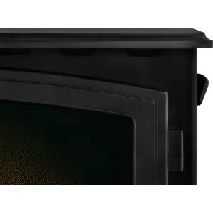 Adam Woodhouse Electric Stove in Black with Angled Stove Pipe