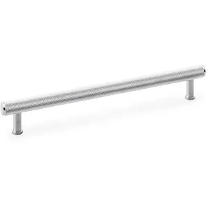 Knurled T Bar Pull Handle - Satin Chrome - 224mm Centres Premium Drawer Door