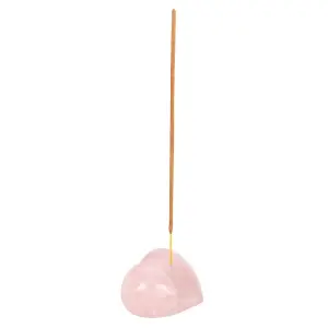 Something Different Rose Quartz Heart Incense Stick Holder Pink (One Size)