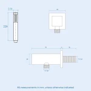 Nes Home Black Matt Square Shower Head Concealed Thermostatic Mixer Valve Hand Held