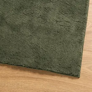 Rug HUARTE Short Pile Soft and Washable Forest Green 120x170 cm