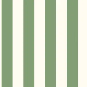 Galerie Just Kitchens  Green Awning Stripe Wallpaper Roll