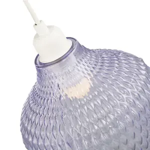 Designer Soft Lilac and Purpler Curvy Diamond Etched Glass Pendant Lamp Shade