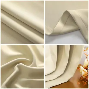 Cream Eyelet Curtains - Thermal Blackout Curtains  - 46 x 54 Inch Drop - 2 Panel