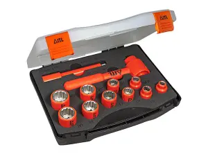 12 Piece Insulated Socket Set for Safe Electrical Work and Durability