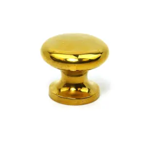 Oakcrafts - Solid Brass Cabinet Knob - 25mm Diameter - Pack of 4