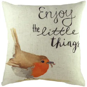 Evans Lichfield Robin Novelty Printed Feather Filled Cushion