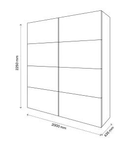 GoodHome Atomia White Particle board Mirrored Wardrobe (H)2250mm (W)2000mm (D)655mm