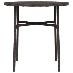 Berkfield Tea Table Brown 45 cm Poly Rattan