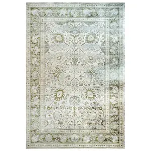 Green Vintage Distressed Bedroom Living Area Rug 190x280cm