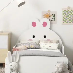 ZONEKIZ Toddler Bed, Kids Bedroom Furniture, Rabbit Design - White