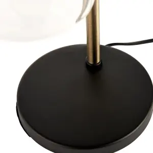 Edinburgh Matt Black Antique brass effect Table lamp