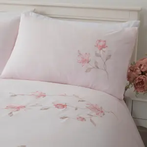 Margot Embroidered Floral Duvet Cover Set