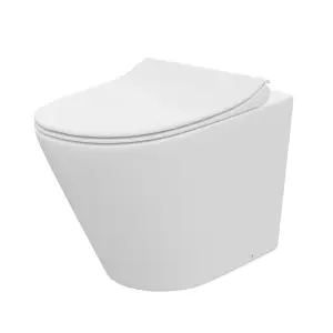 Nes Home Raven Left Hand 900mm Flat Pack Vanity Basin Unit, WC Unit & Ellis UF Back to Wall Toilet White