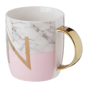 Maison by Premier Mimo Pastel Pink N Letter Monogram Mug