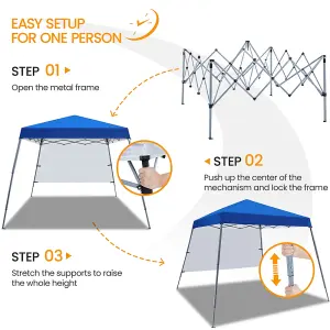 Yaheetech Blue 3x3m Pop-up Gazebo with Side Panel