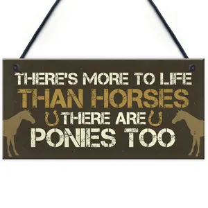 Red Ocean Funny Novelty Horse Pony Gifts For Girls Women Hanging Stable Bedroom Sign Birthday Gift For Horse Lovers