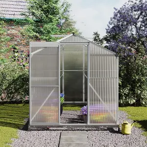 Garden Plants Grow House with Aluminium Frame Large Walk-In Green House with Door and Window 10x6ft