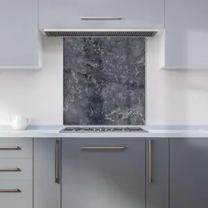 Luxury Slate Grey Quartz Effect Premium Glass Kitchen Splashback W700mm x H650mm