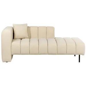 Left Hand Vegan Faux Leather Chaise Lounge Off-White LANNILS