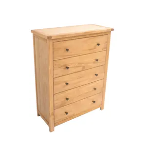 Lugo 5 Drawer Chest of Drawers Brass Knob