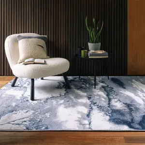 Blue Modern Easy to Clean Abstract Optical/ (3D) Rug For Dining Room Bedroom LivingRoom-160cm X 230cm