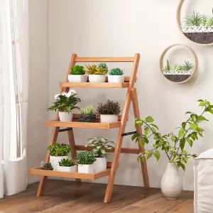 Costway 3-Tier Plant Stand Outdoor Indoor Foldable Flower Racks Display Shelf