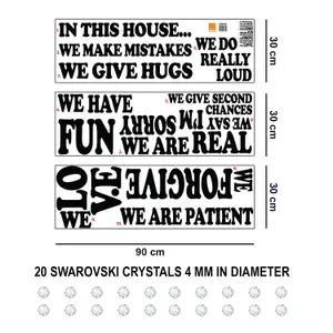 Swarovski Crystals & Family Rules-II Murals Decals Home Decoration Wall Stickers