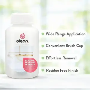 GLEAN Silicone Sealant Remover - 250ml - REMOVES SILICONE & ACRYLIC - Ideal Sealant Remover: Shower Trays, Baths, Sinks, Toilets