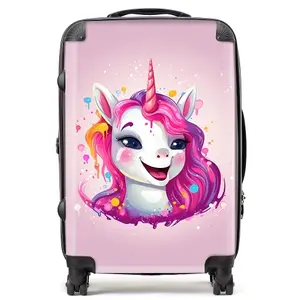 Happy Unicorn Splashart Suitcase - Medium