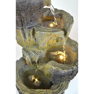 Certikin Heissner Tree Stump Cascade Water Feature with Pump + Lights 016585-00