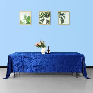 Diamond Velvet Rectangle Tablecloth, Navy Blue , 70 Inch x 144 Inch