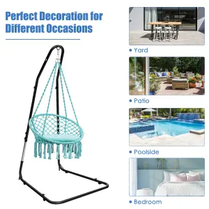 Costway Large Heavy Duty C-stand Hanging Swing Egg Chair Hammock Frame Adjustable Height