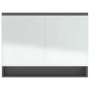 Berkfield Bathroom Mirror Cabinet 80x15x60 cm MDF Grey