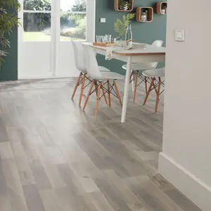 GoodHome Addington Grey Wood planks Oak effect Laminate Flooring, 1.996m²