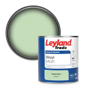 Leyland Trade Vinyl Matt Walls & Ceilings Emulsion Paint Pastel Green (RAL 6019) 1L