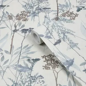 Superfresco Easy Solstice Pale Blue Floral Wallpaper