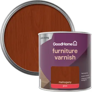 GoodHome Mahogany Gloss Multi-surface Furniture Wood varnish, 250ml