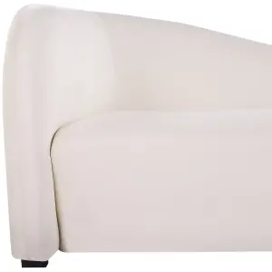 Curved Velvet Sofa Off-White VELTADA