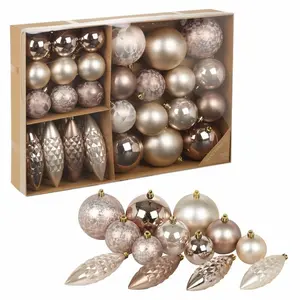 31 Piece Christmas Ball Ornament Set Caramel