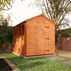 12x8 (3.66m x 2.44m) Wooden Tongue & Groove APEX Shed With 6 Windows & Single Door (12mm T&G Floor & Roof) (12ft x 8ft) (12x8)