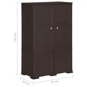 Berkfield Plastic Cabinet 79x43x125 cm Wood Design Brown