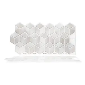 Walplus Grey Stone Hexacube Tile Stickers 2D Multipack 48Pcs