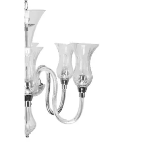 Interiors by Premier Glass and Chrome 6 Arm Chandelier