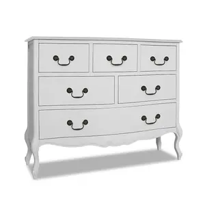 Juliette White Shabby Chic 6 Drawer Chest of Drawers